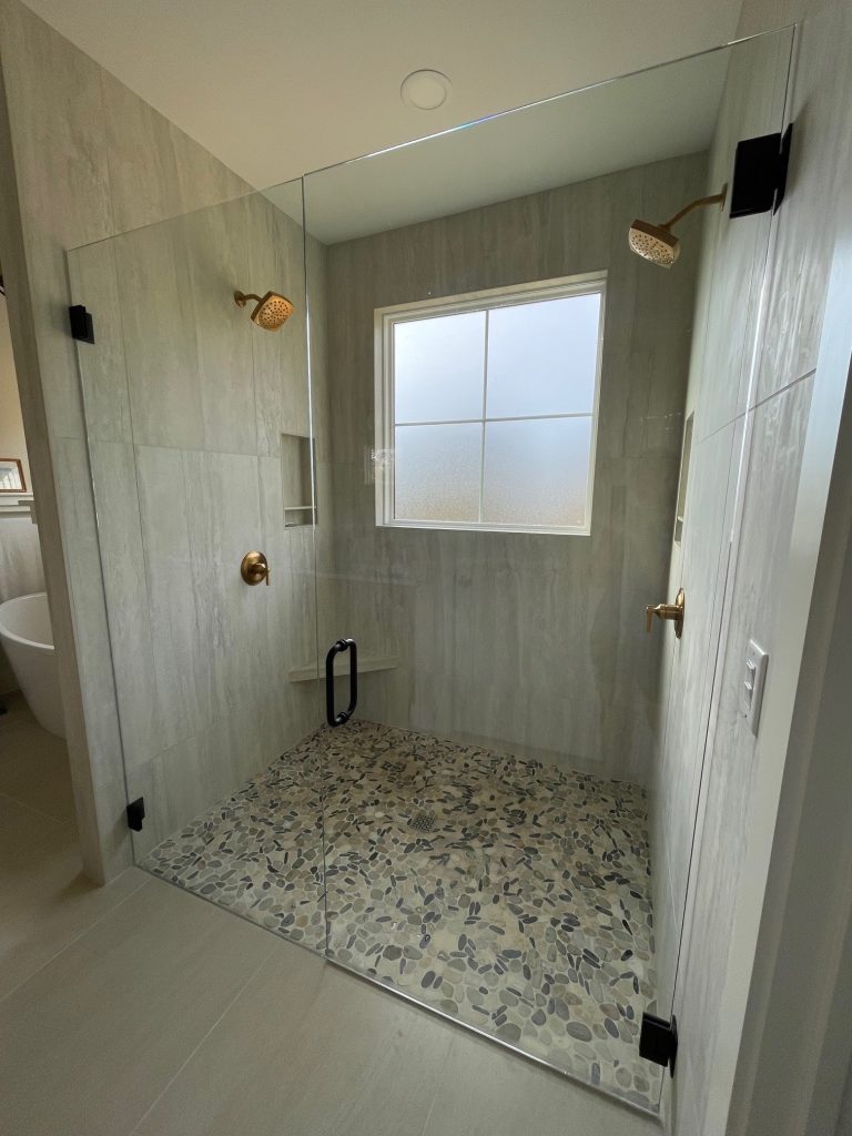 Primary shower in a custom build